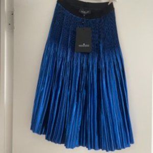 Designers Remix Blue Midi Metallic Skirt
